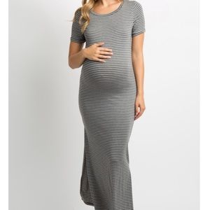 Pink blush maternity maxi dress